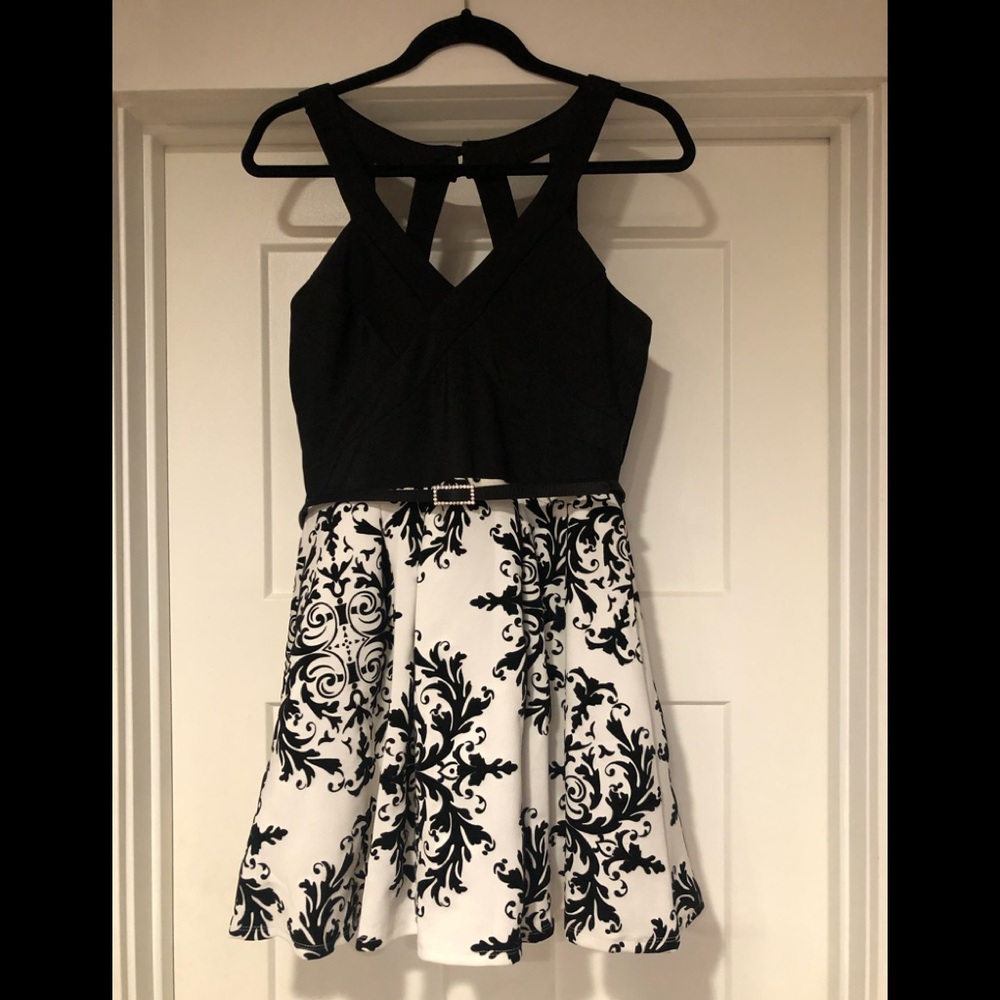 Black & white semi formal shirt homecoming dress